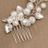 Bridal Jewelry Rhinestone Pearl Hair Comb Retro Wedding Banquet Accessories Handmade Bridal Headdress Hair Comb
