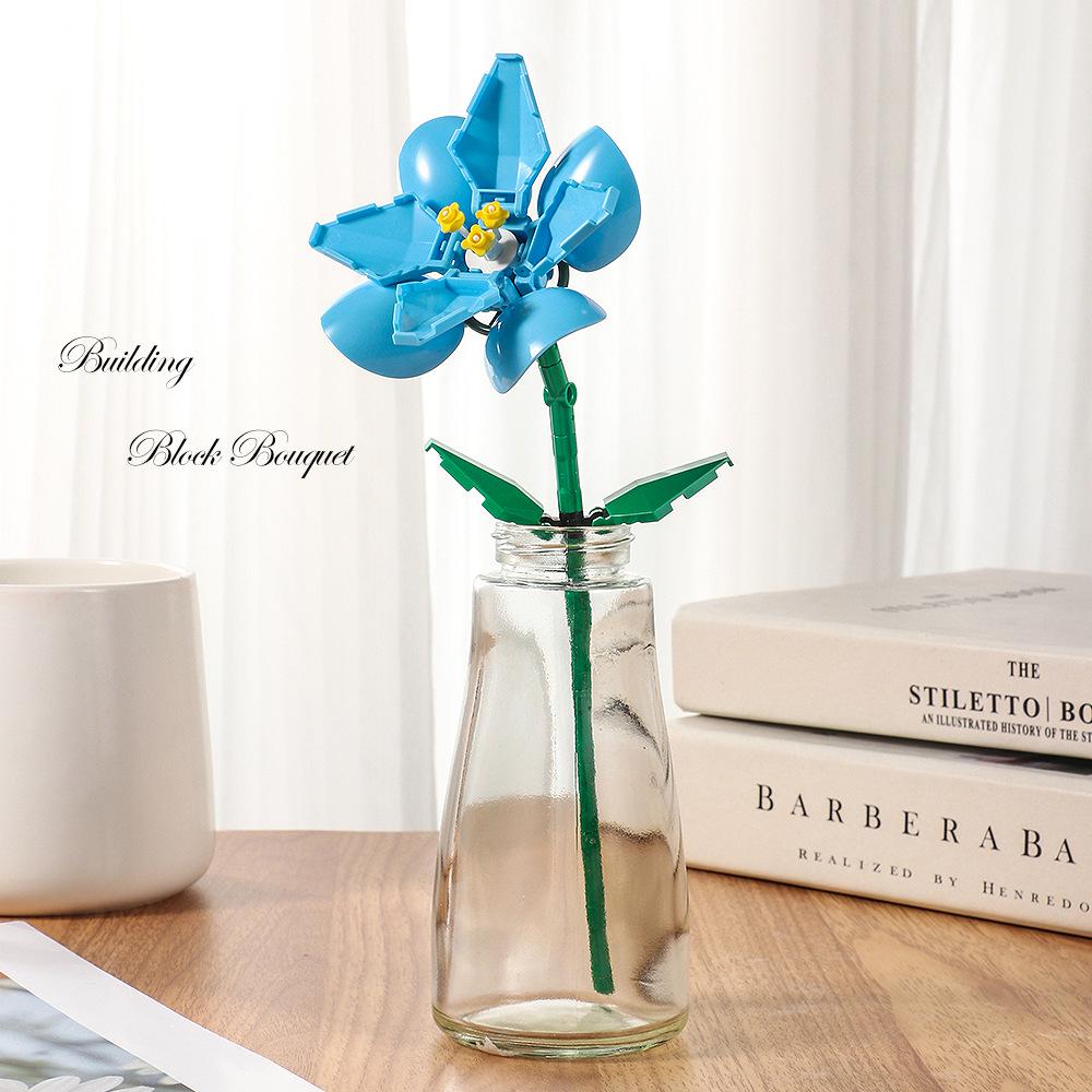 Bionic Eternal Flower Building Blocks: Sunflower and Rose Assembly Toy for Children