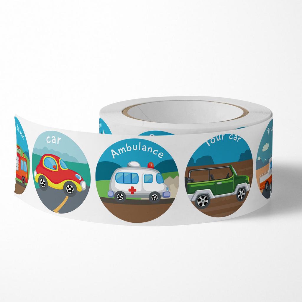 Children's Cartoon Excavator and Loader Stickers for Cars