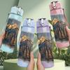 1PC Misty Mountain Forest Landscape 750ml Color Plastic Sports Water Bottle Leakproof Flip Straw Lid Suitable for Sports Office Home Use
