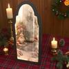 Christmas Mirror Hologram Santa Xmas Tree Scene Mirror with LED Light for Holiday Indoor Bedroom Kitchen Decor
