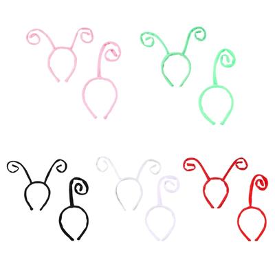 2pcs Fashion Kids Hair Accessory With Lovely Antenna Design Cloth Fabric Construction Hairbands For Daily Use