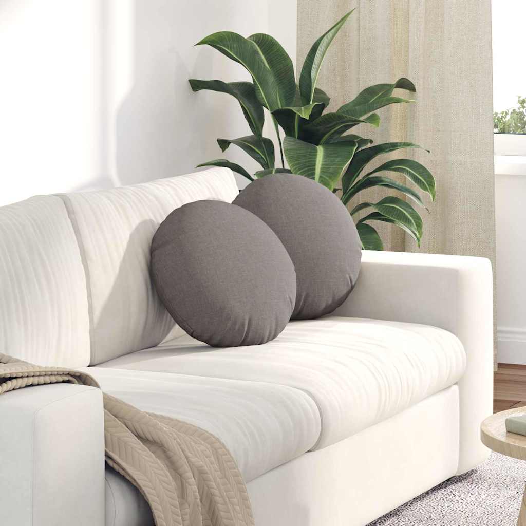 Seat Cushion 2 Pcs Taupe Ø40 X 13 Cm Fabric
