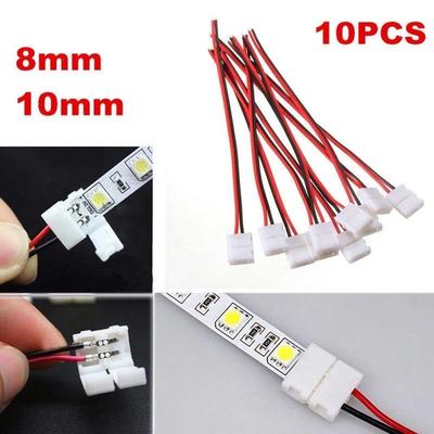 10Pcs PCB Cable 2 Pin LED Strip Connector 3528/5050 Single Color Adapter Useful