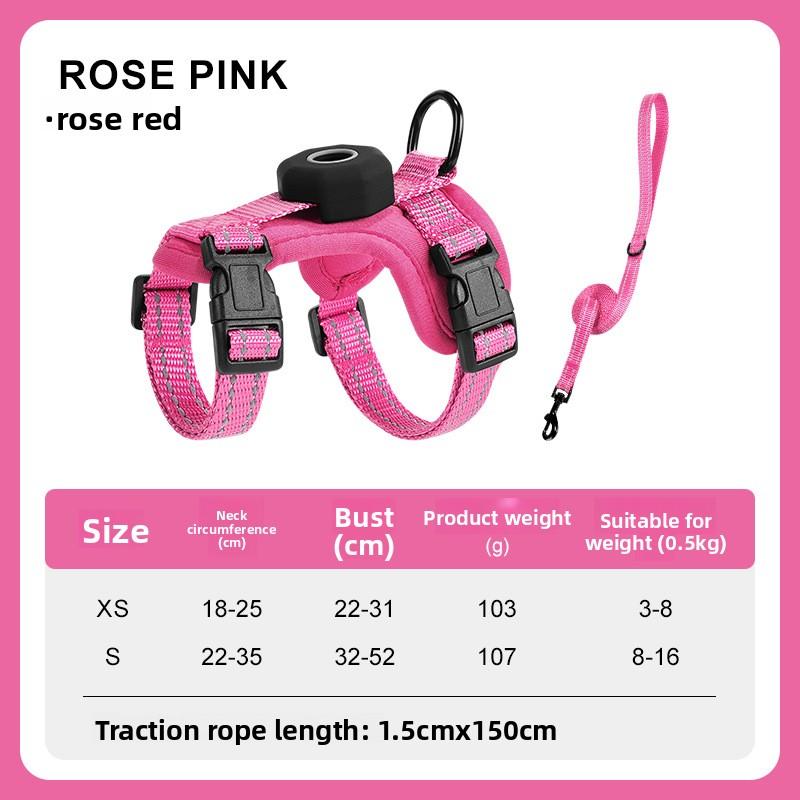 Light Soft Cat Harness Anti‑Escape Pet Chest Back Strap Support Locator Installation Anti‑Lost Adjustable Walking Harness for Kitten Cat