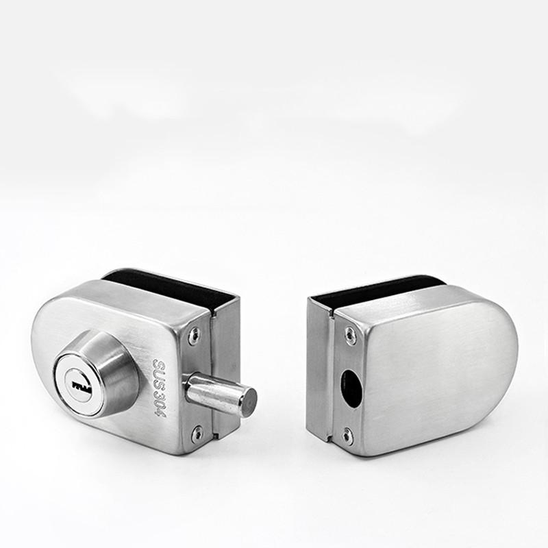 Semi-circular Stainless Steel Glass Lock No-drilling Sliding Door Locks Office Frameless Glass Clip Interior Security Door Latch