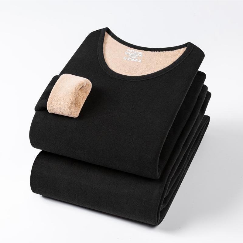 

Женский зимний термобелье из бархата с круглым вырезом XL чёрный