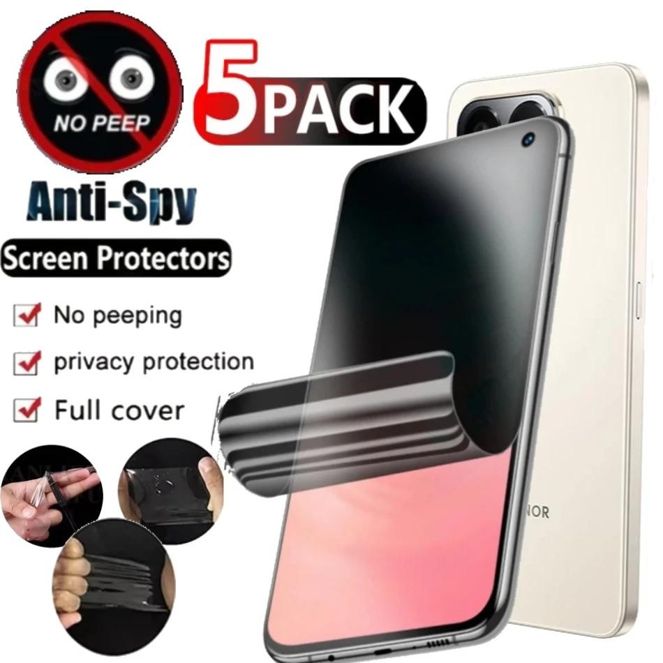 

5PCSPrivacy Hydrogel Film for Honor 400 Lite 300 200 100 Pro 90 Anti-Spy Screen Protector for Honor 400 200 Anti-Peeping Soft Film Anti-Spy&Honor 400 smart чорний