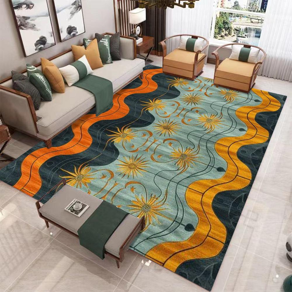 Moderner Geometrischer Teppich für Wohnzimmer Luxuriöse Heimdekoration Sofatisch Große Flächenteppiche Schlafzimmer Bettseite Fußmatte Tapis Salons