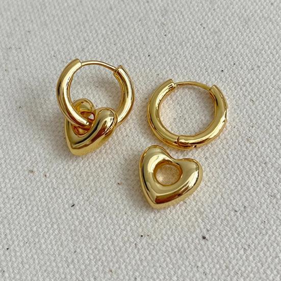 Heart Dangle Earrings Women Drop Earrings with Heart Charm Hypoallergenic Earrings Jewelry Gift for Her Girlfriend Valentine's Day