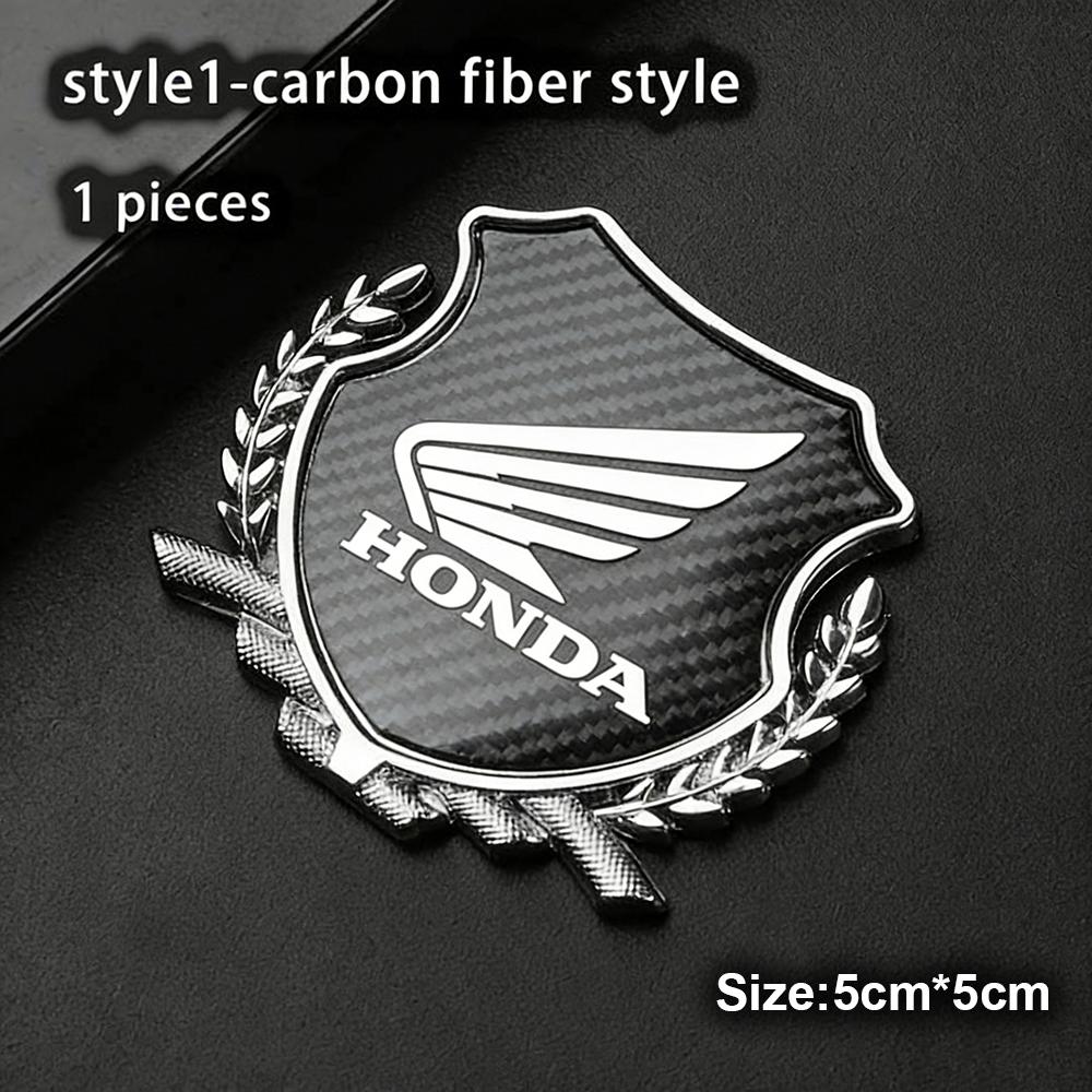 AAADF1 Honda Motorcycle Decorative Emblem, 3D Metal Shield Sticker with Wing Logo, Universal Auto/Moto Exterior Decoration