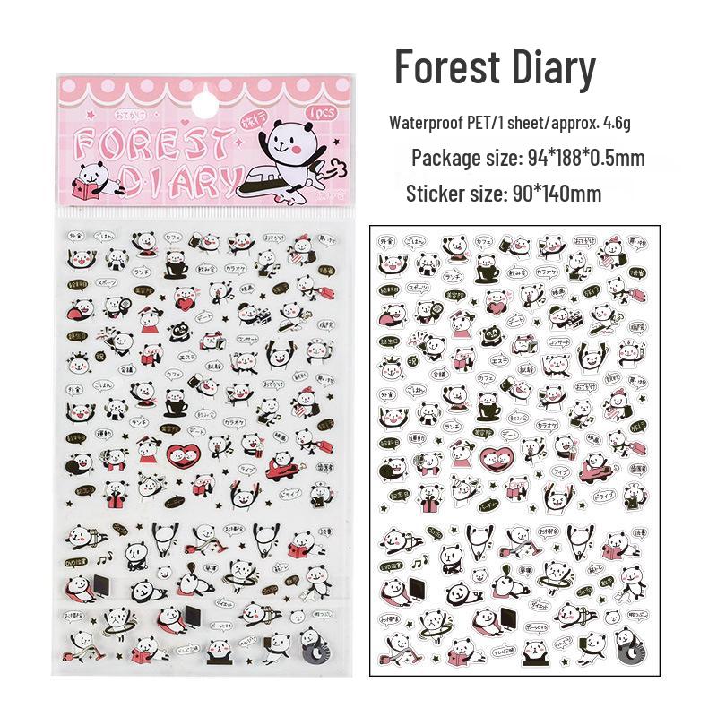 Yuezhen Cute Cartoon PET Die-Cut Stickers for Kids' Journals