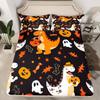 Cute ghost bedding set for boys, girls, teenagers, bats, pumpkin lanterns, Halloween