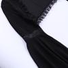 Dark Spring/Summer Lace Bell Sleeve Casual Black Cardigan Top