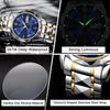 Luxury Man Wristwatch Waterproof Luminous Date Week Men Watches Stainless Steel Quartz Men's