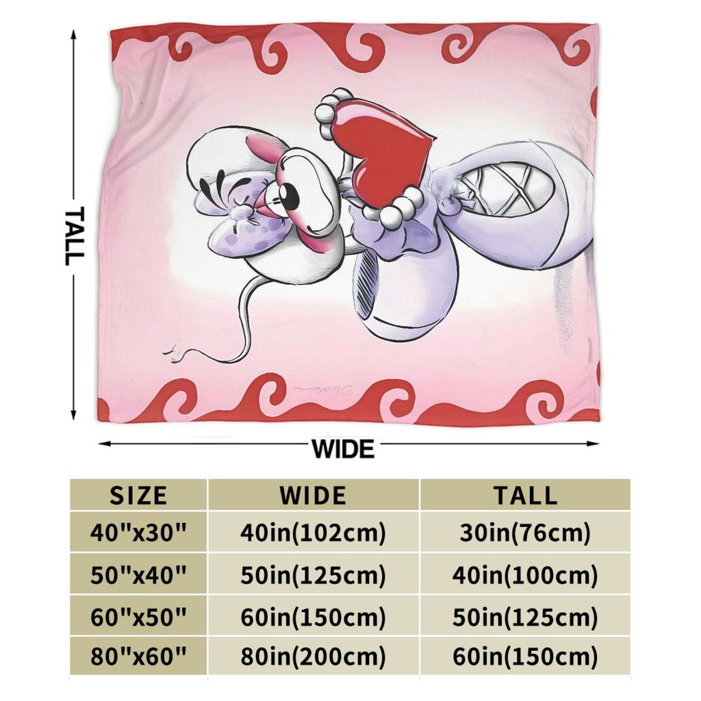 Warm Blanket Travel Diddl Diddlina Fall in Love Throw Blanket  Flannel Bedspread For Couch Chair Sofa Bed Print Sofa Bed Cover
