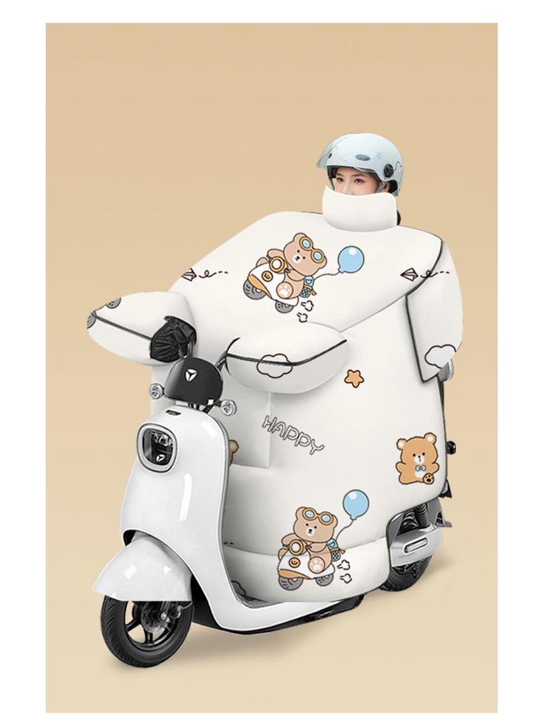 Winter Fleece-lined Waterproof Windshield Cover for Electric Bicycles