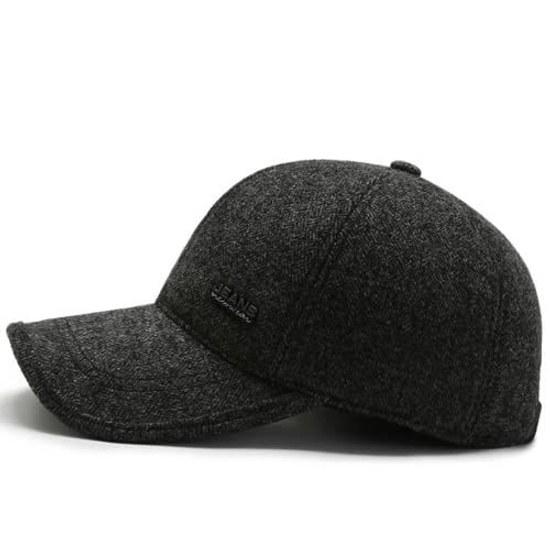 Moonlove Mens Cap Ear Flaps Baseball Hat Winter Thick Warm Windproof Cold-Resistant Plain Gentlemens Adjustable Size Autumn Cold Protection Goods Male
