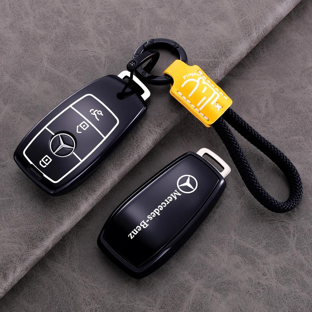 Suede Leather Car Key Case For Mercedes Benz E Class W213 W205 E200 E260 E300 E320 AMG CLA 2018 2019 2020 Remote Fob Shell Case PJ1