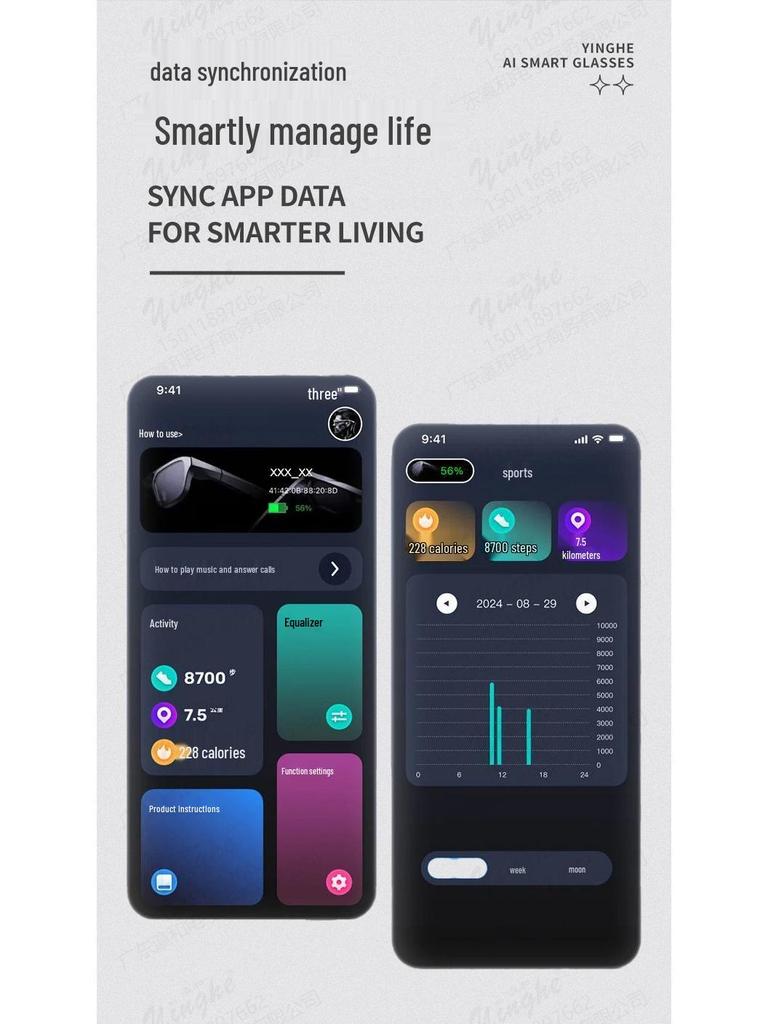 Smart AI Bluetooth Glasses: HD Camera, Music, Calls & Translation