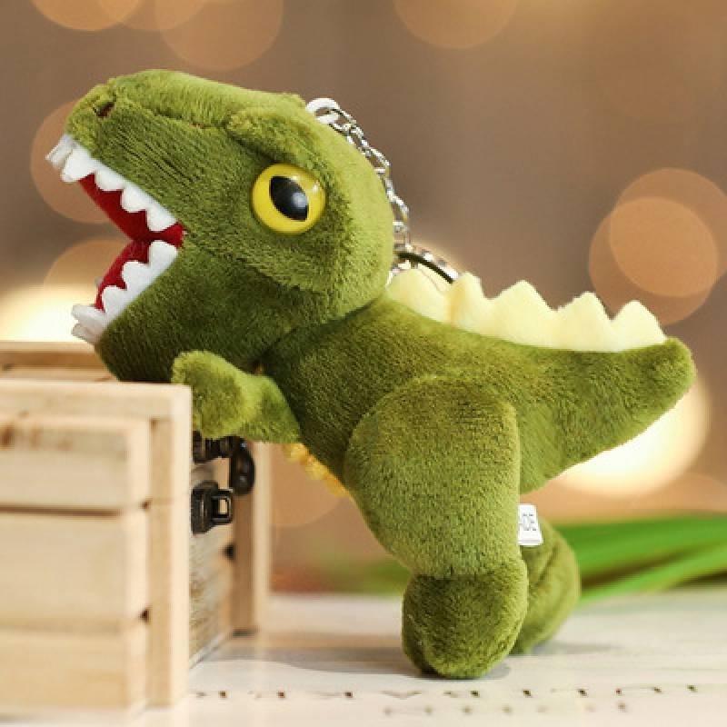 Adorable Cartoon Dinosaur Plush Keychain Soft Stuffed Toy Tyrannosaurus Rex Key Holder