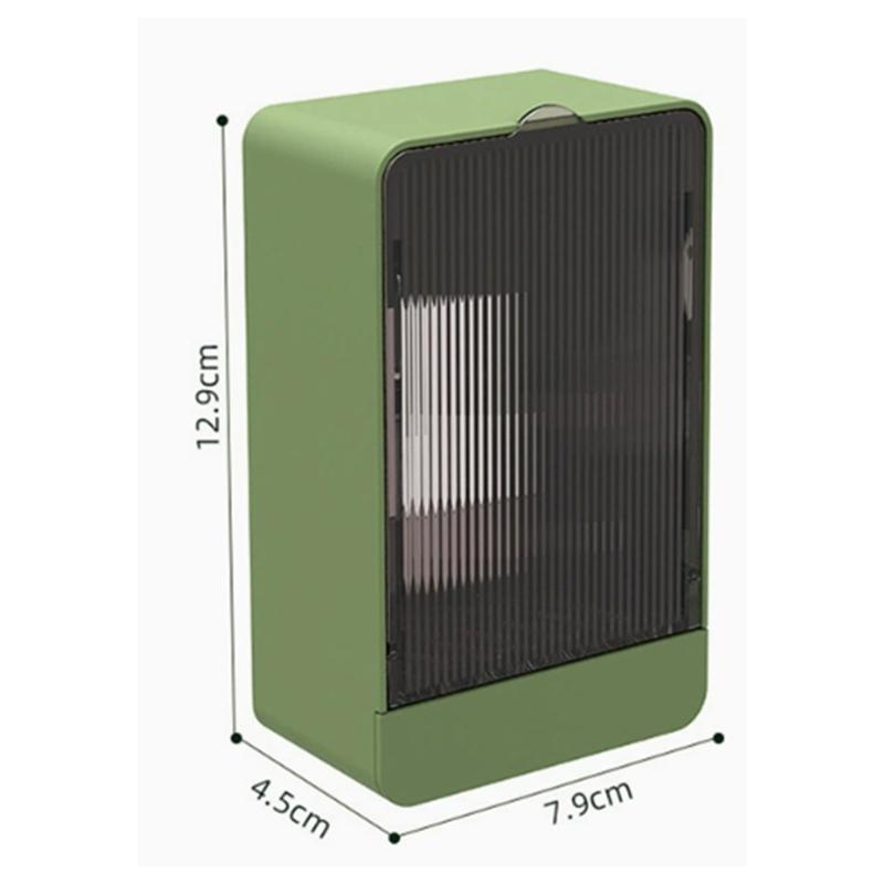 Wall-Mounted Drain Soap Box Flip Cover Detachable Soap Rack Punch-Free Bathroom StorageSelf Draining Soap Holder