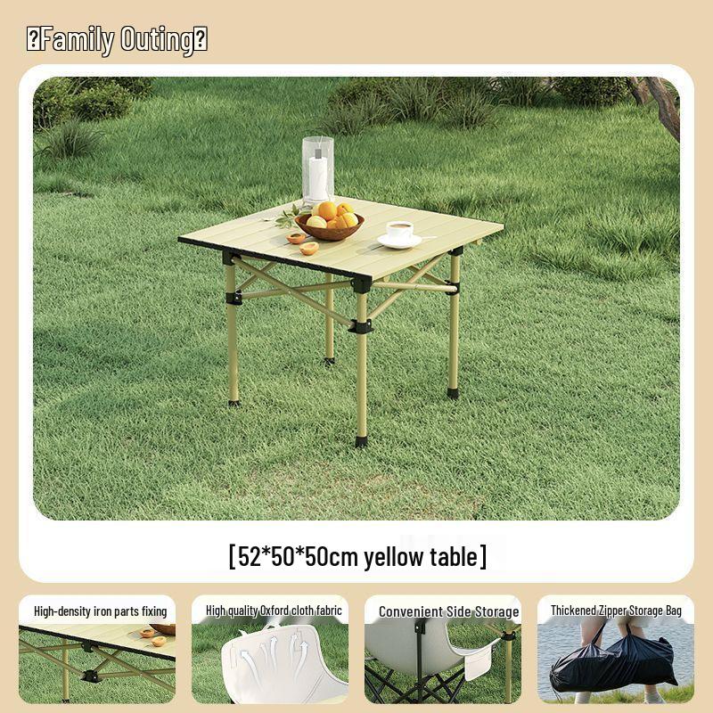 High-Back Portable Moon Chair and Folding Table Set for Camping and Picnic