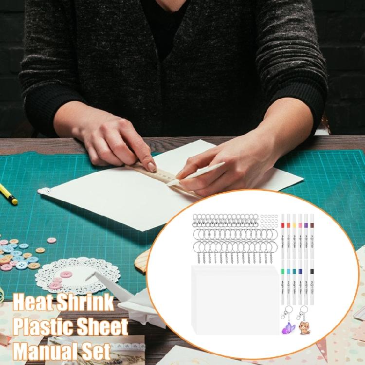 87Pcs BOPS Heat Shrinkable Plastic Sheets for Creative Keychain Making Colorful Craft Supplies