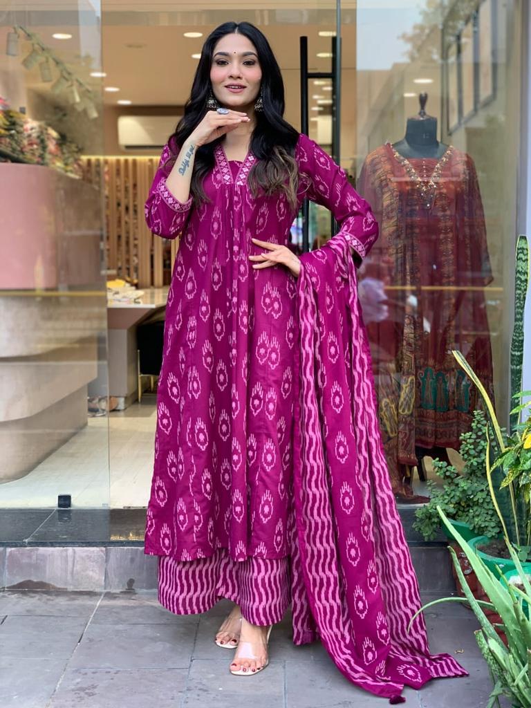 Indický dámský návrhář Kurta Pant Dupatta Set šaty Bollywood Top Tunika Salwar Suit Kurti