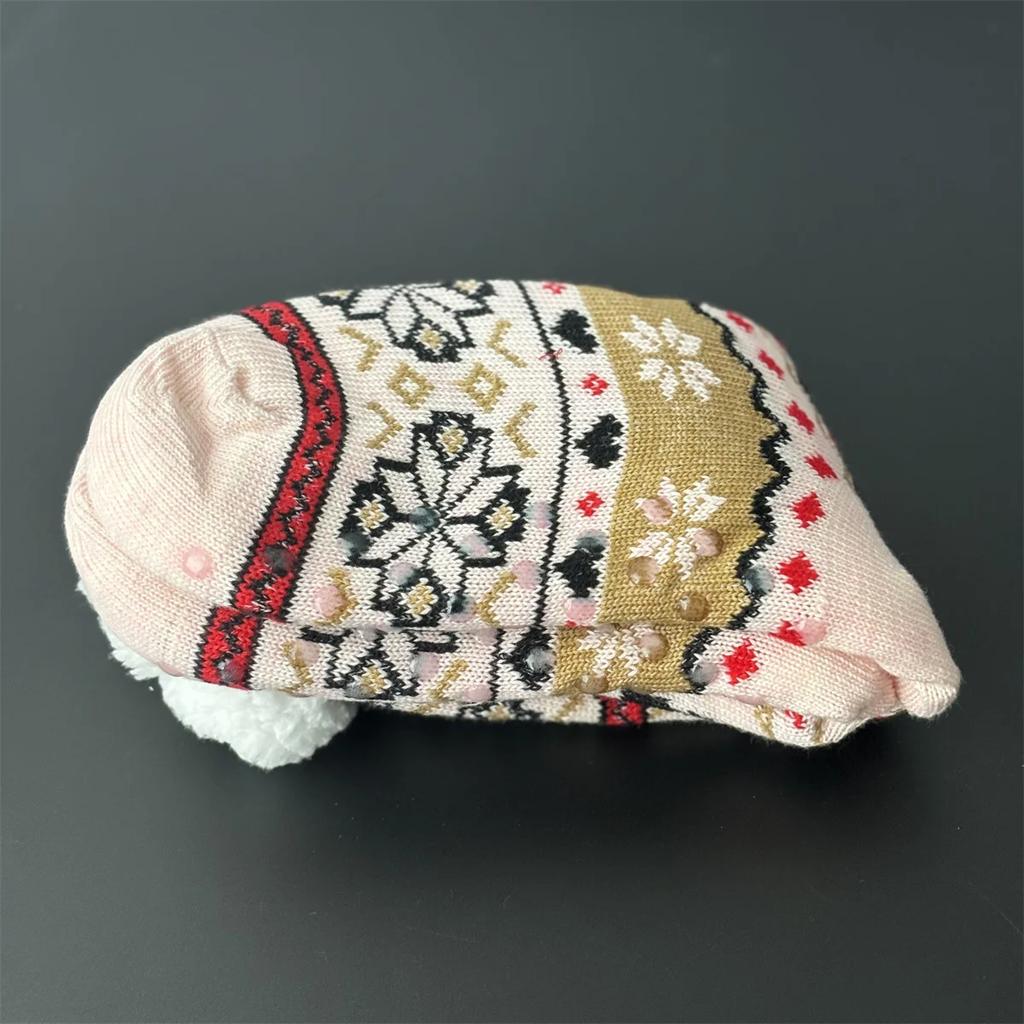 Fuzzy thermal Socks Women Winter Funny Cat Dog Cute Kawaii Non Slip Cartoon Sleeping Soft Comfy Female Floor Slippers Sock