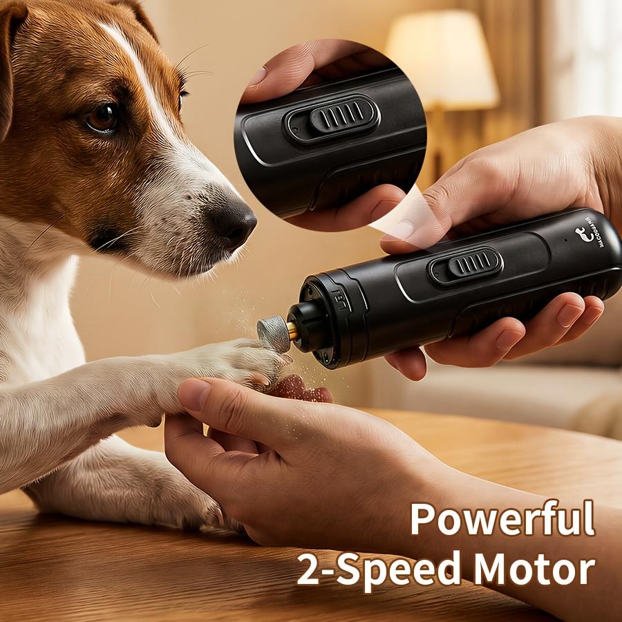 Dog Nail Grinder with 3 LED Lights, Powerful 2-Speed, Super Quiet, Dog Nail Trimmer, USB Rechargeable, Pet Nail Clippers, for Large Medium Small Dogs