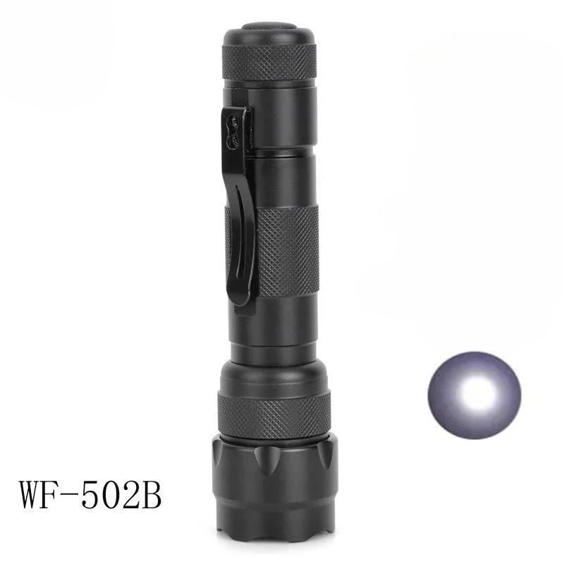 WF-502B 800Lm XM-L T6 1 Mode White/Red/Blue/Green Light Lantern Torch 18650 WF502B Waterproof LED Flashlight Drop Shipping