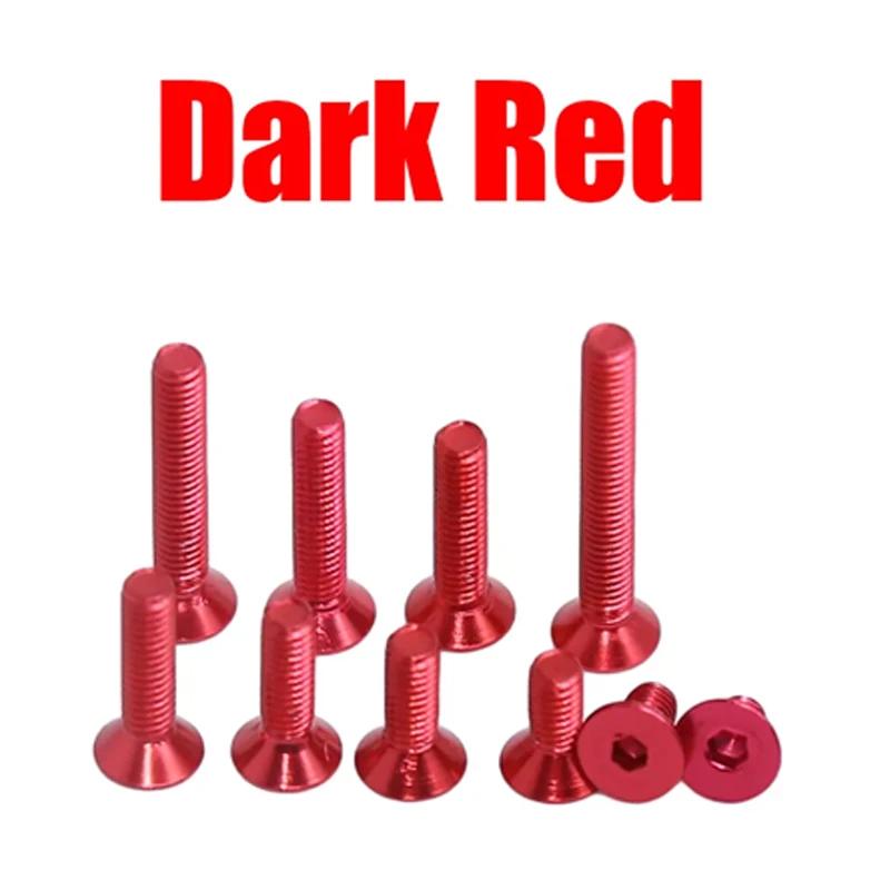 Hongtu M5 Anodized Colored Countersunk Screws6mm-30mm - 5Pcs 7075 Aluminum Alloy Allen Socket Bolts DIN7991 | DIY Model Supplies
