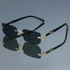 New fashionable retro square glasses for women and men frameless simple and versatile decorative eyewear