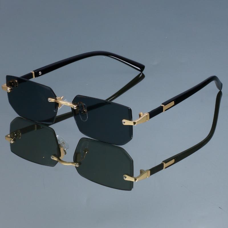 New fashionable retro square glasses for women and men frameless simple and versatile decorative eyewear
