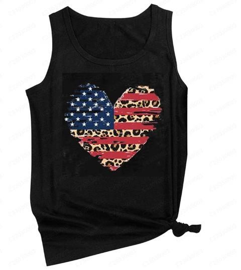 Amazon Wish Clothing Women's Vest Independent Station Summer Fashion American Flag Independence Day Collection