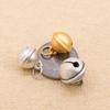 S999 Sterling Silver 3D Frosted Baby Bell Pendant Charm for DIY Beading/Braiding (Non-Ringing)