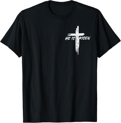 Easter He Is Risen Cross Christian T-Shirt