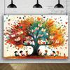 1-Party Background Banner “Tree of Knowledge”vibrant Reading Themes with Colorful Leaves and Books