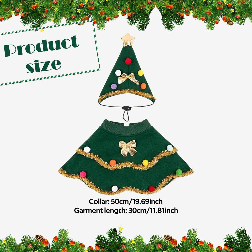 Christmas Dog Costume Cat Outfit Uniform Garment Comfortable Hat with Cloak Pet Clothes for Travel New Year Birthday Boy Girl