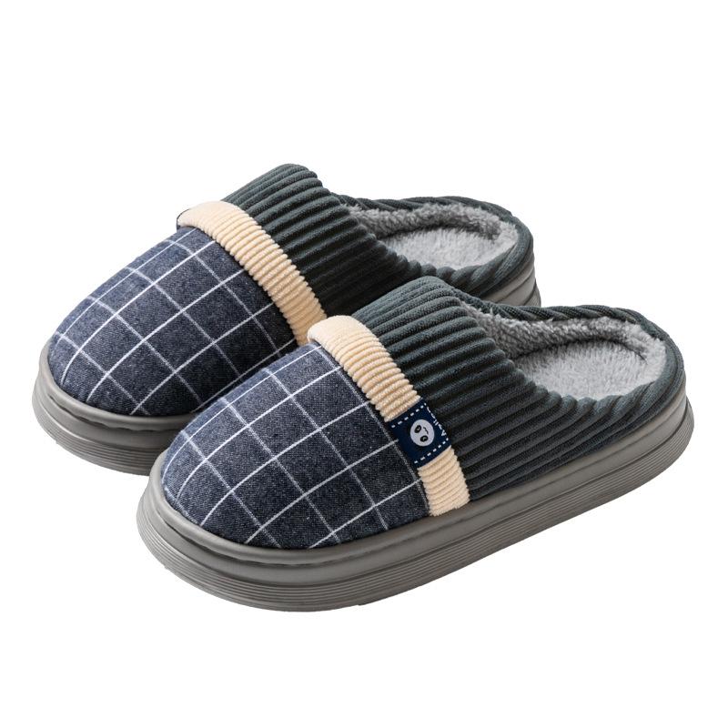 Household Wool Slippers Household Autumn and Winter Indoor Warm Thick-soled Cotton Slippers Winter 2025 New Baotou