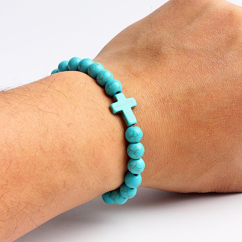 Bohemian Turquoises Beads Bracelets for Women Reiki Nature Stone Cube Cylinder Irregular Bracelets Healing Healthcare Jewelry