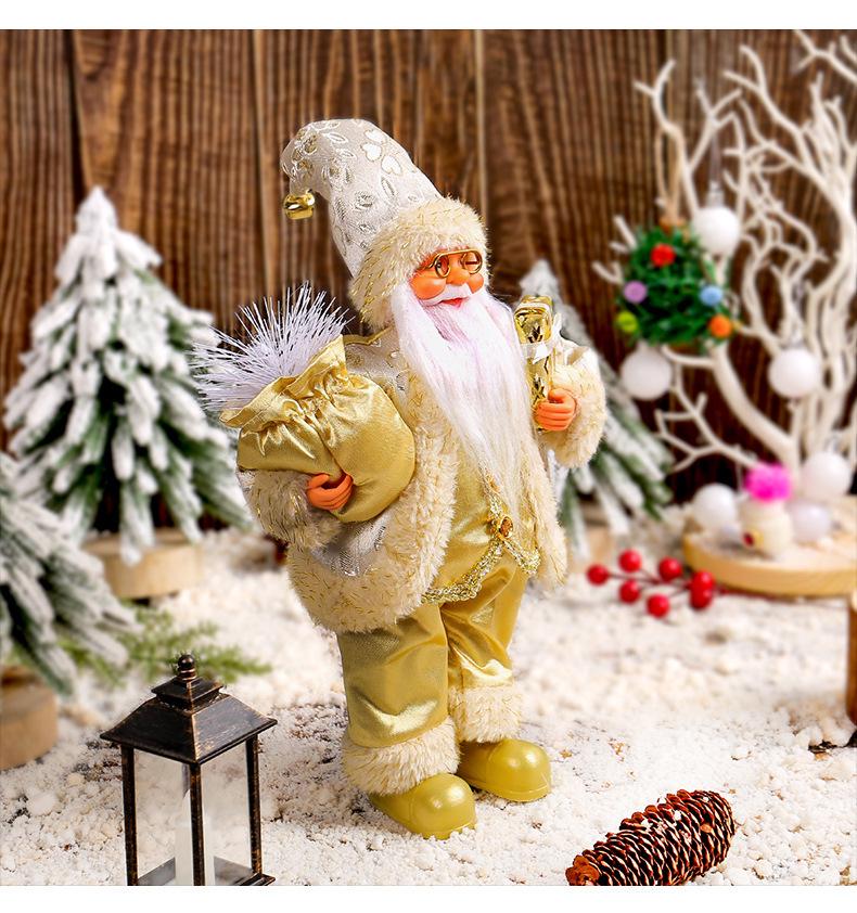 Cross-Border Santa Claus Ornament: Cute Christmas Doll Holding Gift for Window Decoration