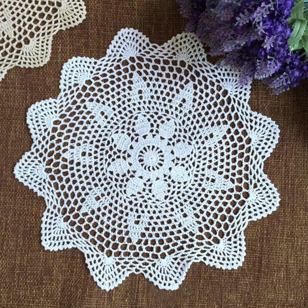 Hjem Dukkebrikke Bordduk Matte Bomull Heklet Dukkebrikke Matter