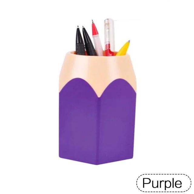 Creative Colored Pencil Head Contrasting Pen Holder Desktop Pen Holder Stationery Storage Pen Holder Makeup Brush Storage Bucket