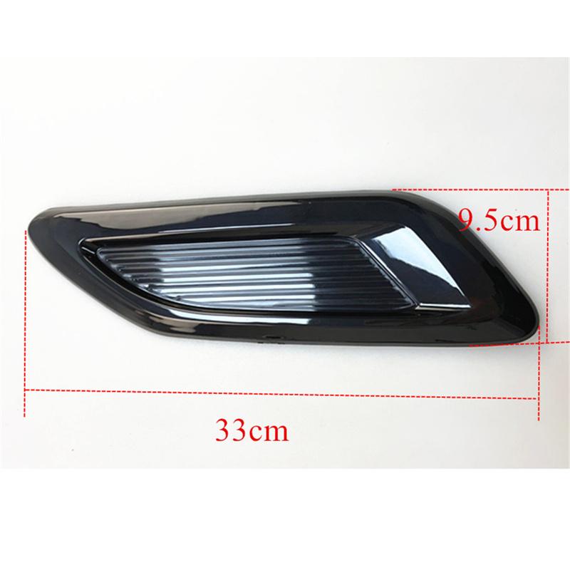2Pcs Car Decorative Air Flow Vent Bonnet Front Hood Scoop Cover Trim Gloss Black