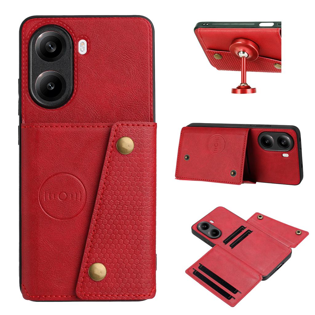For Xiaomi Redmi Turbo 4 5G/Poco X7 Pro 5G Case with Card Slots Kickstand Leather + TPU Phone Cover