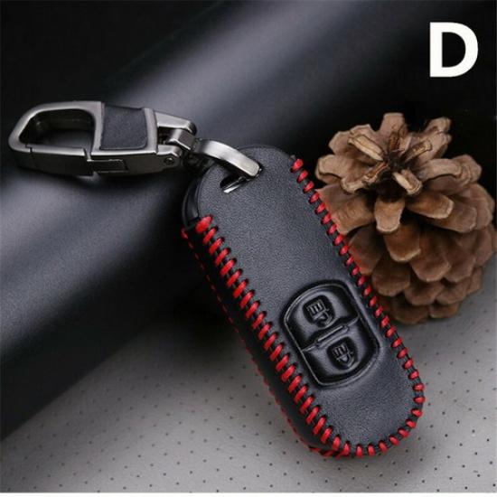 Luxury PU Leather Car Key Case Cover w/ Keychain Special For Mazda 2 3 5 CX4 LB