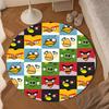 Red Birds Characters Collage Round Rug for Livingroom,Bedroom, Palyroom, Chair Rug, Area rug, Circle Carpet, Large Size Fan Christmas gift