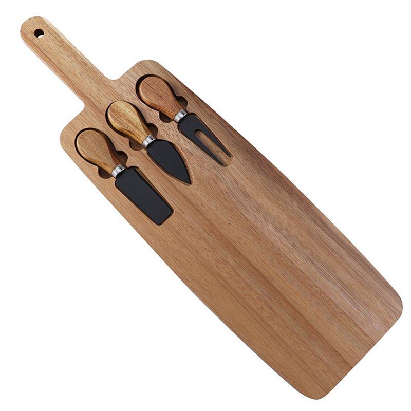 Wooden Cheese Board Set Featuring Knives-Food Tray For Kitchen Picnic-Cooking Utensil Wood Crafting